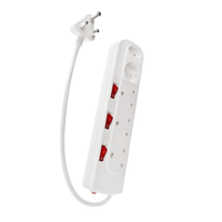 Digitech Multiplug 5 Way 3 x 3 pin 1 x Schuko ,1 x 2pin with 0.5m Cable - 