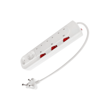 Digitech Multiplug 5 Way 3 x 3 pin 1 x Schuko ,1 x 2pin with 0.5m Cable - 