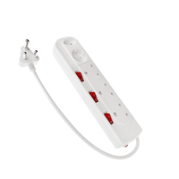 Digitech Multiplug 5 Way 3 x 3 pin 1 x Schuko ,1 x 2pin with 0.5m Cable - 