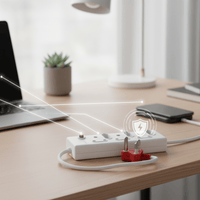 Digitech SA158DTPBH 6 - Way Multiplug: Surge Protected, Mixed Sockets, Unswitched Design - 6001498053916