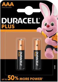 Duracell Plus LR03 MN2400 AAA Alkaline Batteries - Pack of 2 - 