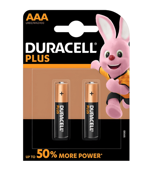 Duracell Plus LR03 MN2400 AAA Alkaline Batteries - Pack of 2 - 5000394142861