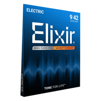 Elixir 12002 Guitar Strings Electric 6 Set 09 - 42 Steel Bright Nanoweb Super Light - 00733132120024