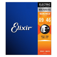 Elixir 12027 Nanoweb Electric Guitar Strings 009 - 046 Steel Custom Light - 0733132120277