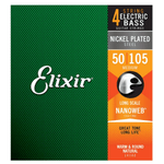 Elixir 14102 Guitar Strings 4 Bass Electric 50 - 105 Long Scale Nickel Plated Steel Nanoweb Medium - 0733132141029