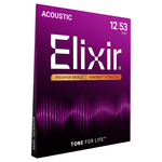 Elixir 16052 Guitar Strings Acoustic 6 Set 012 - 053 Phosphor Bronze Nanoweb Light - 733132160525