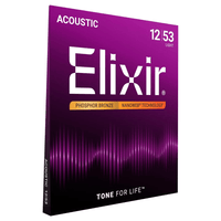 Elixir 16052 Guitar Strings Acoustic 6 Set 012 - 053 Phosphor Bronze Nanoweb Light - 733132160525