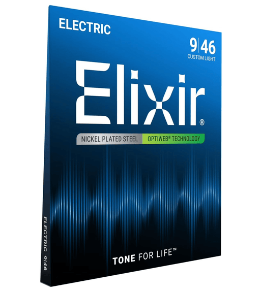 Elixir 9027 Guitar Strings Electric 6 SET 09 - 46 Optiweb Natural Custom Light - 0733132190270