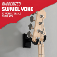 Gator Frameworks GFW - GTR - HNGRBLK Wall Mount Guitar Hanger with Black Mounting Plate - 716408540092