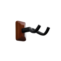Gator Frameworks GFW - GTR - HNGRMHG Wall Mounted Guitar Hanger with Mahogany Mounting Plate - 716408540078