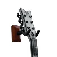 Gator Frameworks GFW - GTR - HNGRMHG Wall Mounted Guitar Hanger with Mahogany Mounting Plate - 716408540078