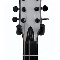 Gator Frameworks GFW - GTR - HNGRSCH Wall Mounted Guitar Hanger with Satin Chrome Mounting Plate - 716408540054