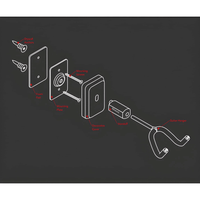 Gator Frameworks GFW - GTR - HNGRSCH Wall Mounted Guitar Hanger with Satin Chrome Mounting Plate - 716408540054