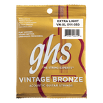 GHS VN - XL Guitar Strings Acoustic 6 Set 011 - 050 Vintage Bronze Extra Light - 00737681006129