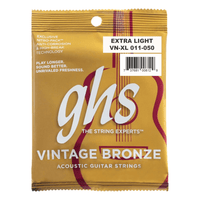 GHS VN - XL Guitar Strings Acoustic 6 Set 011 - 050 Vintage Bronze Extra Light - 00737681006129