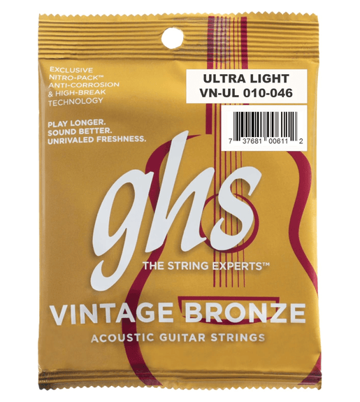 GHS VNUL Guitar Strings Acoustic 6 Vintage Bronze - 0737681006112