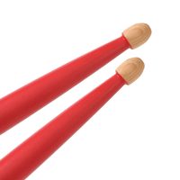 Hanflag HFQ15ARD Hun Drum Sticks 5A Q1 Hickory Wooden Tip Red - 