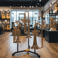 Hercules DS513BB 2 Trumpets Cornets with 1 Flugelhorn Stand with Bag - 635464453194