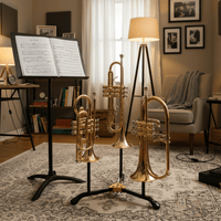 Hercules DS513BB 2 Trumpets Cornets with 1 Flugelhorn Stand with Bag - 635464453194