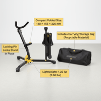 Hercules DS533BB Alto Tenor Sax & Soprano Stand with a bag - 635464453235