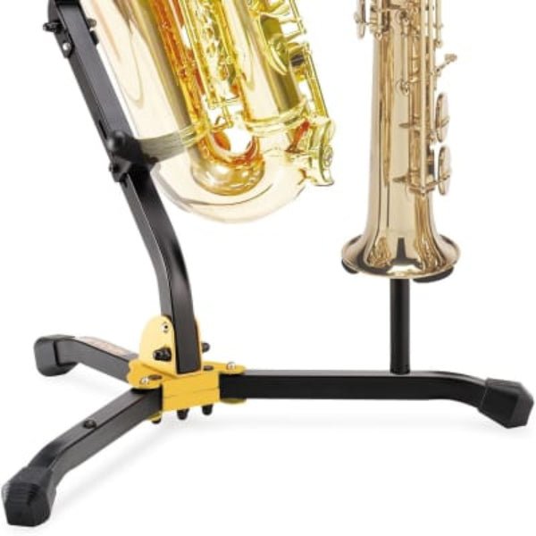 Sax Tools Hercules DS533BB Alto Tenor Sax & Soprano Stand with a bag Musical ...