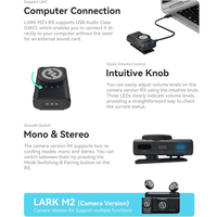 Hollyland Lark M2 Duo Wireless Lavalier Microphone System for Cameras (Shine Charcoal) - 6976068112662