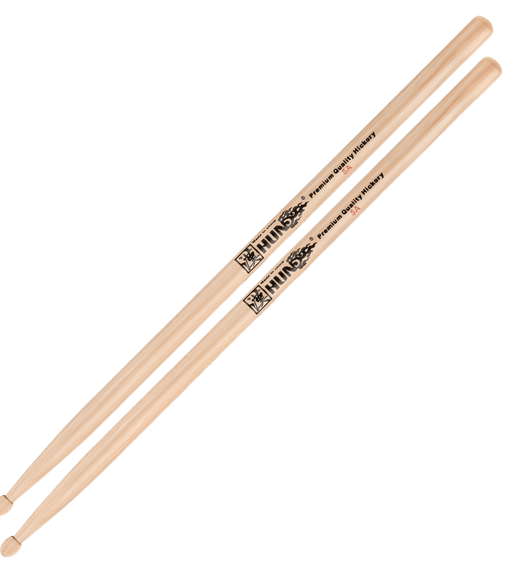 Hun HFBF5ANAT Drum Sticks 5A Hickory Natural wooden Tip - 