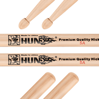 Hun HFBF5ANAT Drum Sticks 5A Hickory Natural wooden Tip - 