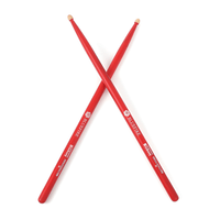 Hun HFBF5ARD Drumsticks 5A Hickory Wooden Tip Bluefire series Red - 
