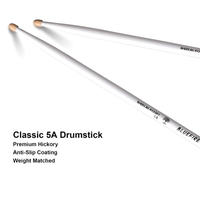 Hun HFBF5AWH Drumstick 5A Hickory Bluefire Series Wooden Tip White - 