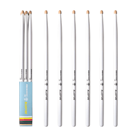 Hun HFBF5AWH Drumstick 5A Hickory Bluefire Series Wooden Tip White - 