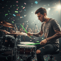 Hun HFFL5AGR Drum sticks 5A Fluorescent Series Green - 