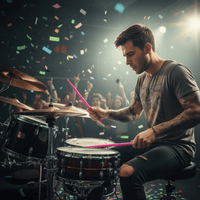 Hun HFFL5APK Drum sticks 5A fluorescent series wood Tip Pink - 