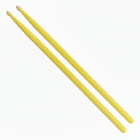 Hun HFFL5AYEL Drum Sticks 5A Fluorescent Series Wood Tip Yellow - 