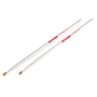 Hun HFQ15AWH Drum Sticks 5A Premium Q1 Hickory Wooden Tip White - 