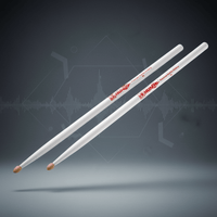 Hun HFQ15AWH Drum Sticks 5A Premium Q1 Hickory Wooden Tip White - 