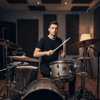 Hun HFQ15AWH Drum Sticks 5A Premium Q1 Hickory Wooden Tip White - 