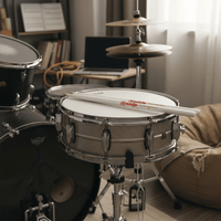 Hun HFQ15AWH Drum Sticks 5A Premium Q1 Hickory Wooden Tip White - 