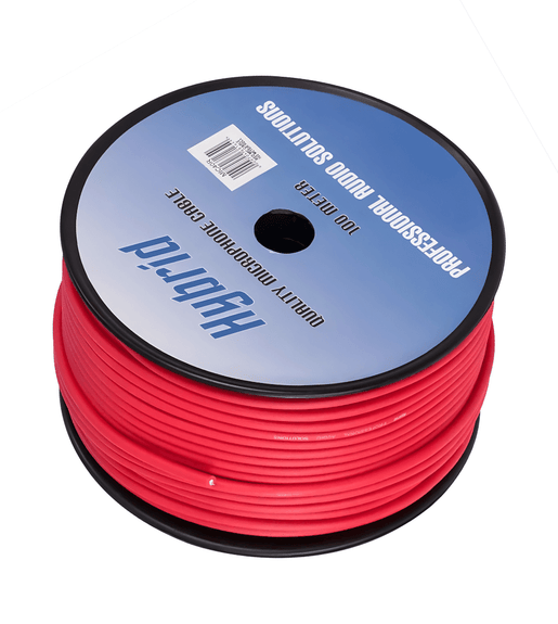 Hybrid CABHYB016 - 100 Red Microphone Cable 100 Meter - 