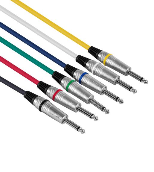 Hybrid CABHYB051 1/4″ mono jack to 1/4″ mono jack audio cables - Pack of 6 - 
