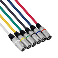 Hybrid CABHYB052 XLR Male – XLR Female Audio Cable - 1 meter (Pack of 6) - 