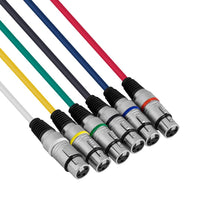 Hybrid CABHYB052 XLR Male – XLR Female Audio Cable - 1 meter (Pack of 6) - 