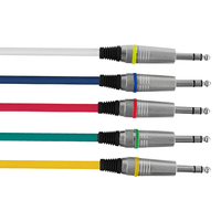 Hybrid CABHYB059 Pack of 6 1/4″ stereo jack to 1/4″ stereo jack audio cables - 1 meter - 