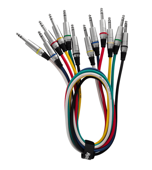 Hybrid CABHYB059 Pack of 6 1/4″ stereo jack to 1/4″ stereo jack audio cables - 1 meter - 