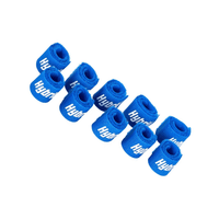 Hybrid CABHYB073 Set of 10 Blue Speaker Cable Velcro Straps - 
