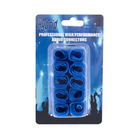 Hybrid CABHYB073 Set of 10 Blue Speaker Cable Velcro Straps - 