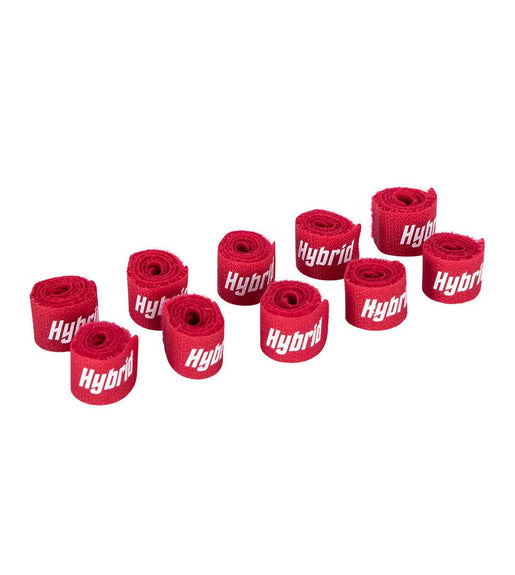 Hybrid CABHYB076 Set of 10 Red Speaker Cable Velcro Straps - 