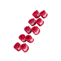 Hybrid CABHYB076 Set of 10 Red Speaker Cable Velcro Straps - 