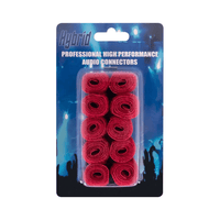 Hybrid CABHYB076 Set of 10 Red Speaker Cable Velcro Straps - 
