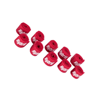 Hybrid CABHYB076 Set of 10 Red Speaker Cable Velcro Straps - 